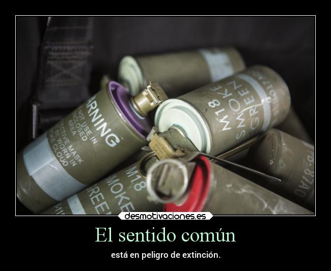 El sentido común - está en peligro de extinción.