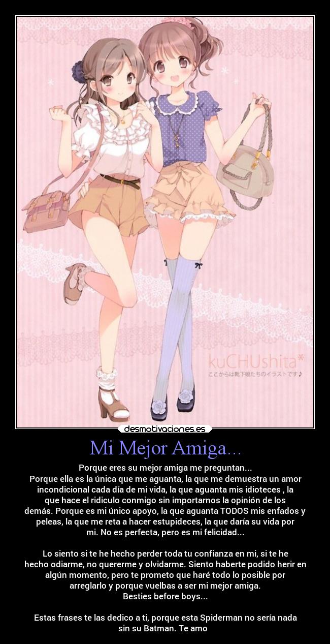 carteles abrazos anime amiga desmotivaciones