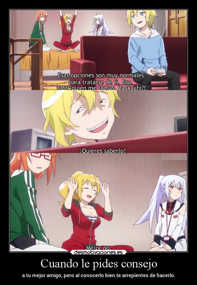 carteles anime pedir consejo amigo conocer raptorhunters fallar arrepentir hacer erosekai desmotivaciones