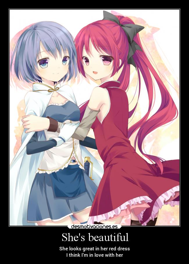 Shes beautiful - She looks great in her red dress
I think Im in love with her