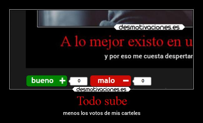 Todo sube - menos los votos de mis carteles