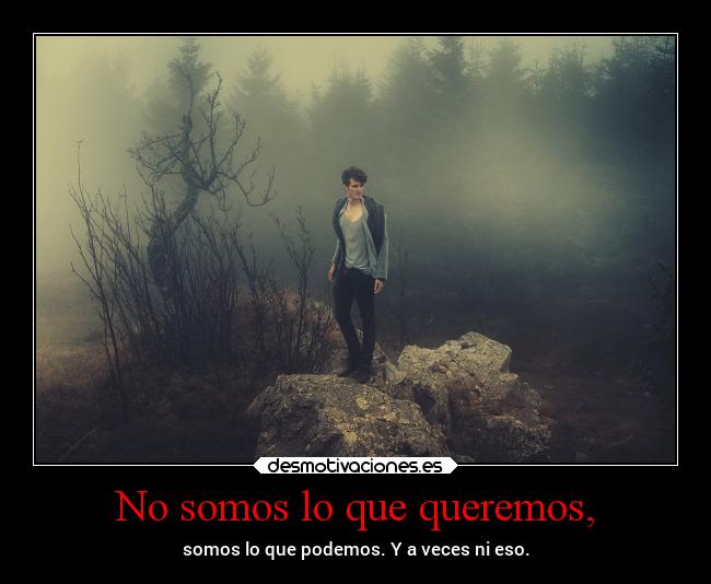 No somos lo que queremos, - somos lo que podemos. Y a veces ni eso.