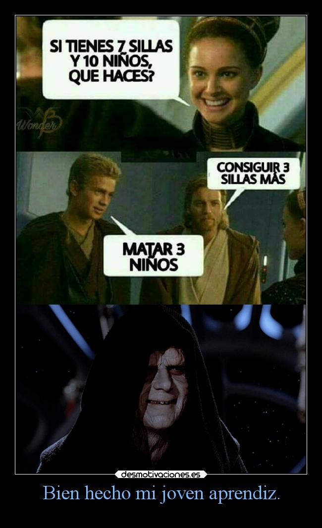 carteles vida humor starwars palpatine anakin skylwalker obi wan kenobi emperador numhub99 desmotivaciones