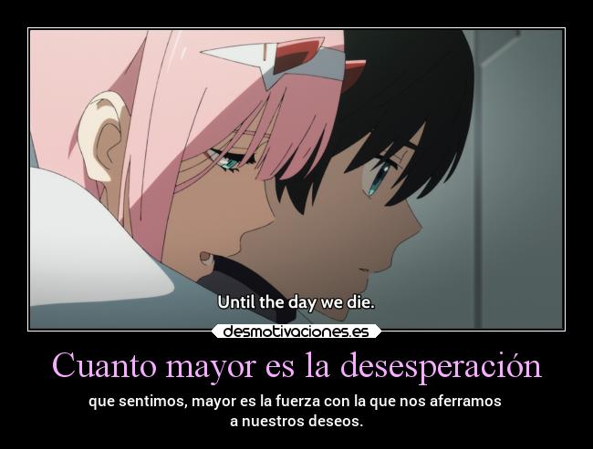 carteles anime erosekai gotian harukaze darling the franxx hiro zero two darlinginthefranxx desmotivaciones