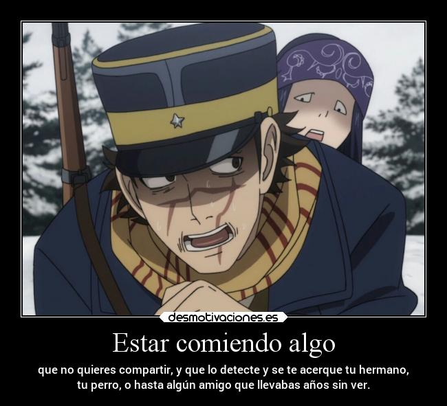 carteles anime humor risa comida raptorhunters harukaze erosekai goldenkamuy asirpa sugimoto desmotivaciones