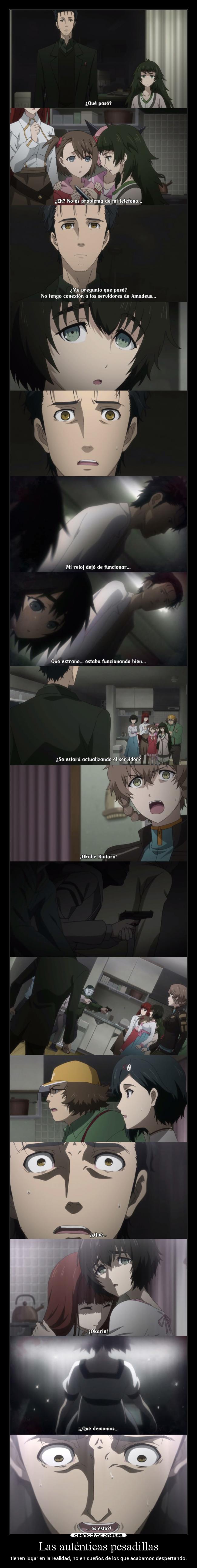 carteles anime vida mundo miedo muerte amor raptorhunters harukaze erosekai epicanime steinsgate steinsgate0 desmotivaciones