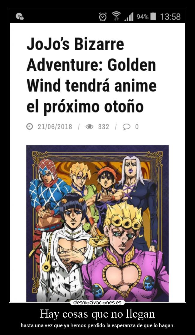 carteles anime vida mundo felicidad raptorhunters harukaze erosekai jojo jojosbizarreadventure ventoaureo desmotivaciones