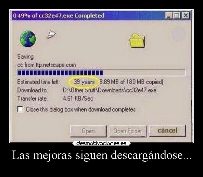 Las mejoras siguen descargándose... - 