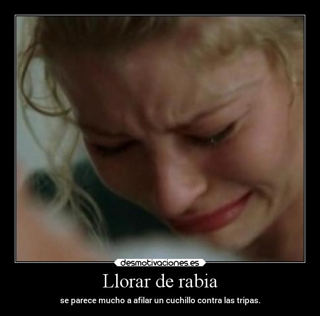 carteles llorar llorar rabia afilar cuchillo desmotivaciones