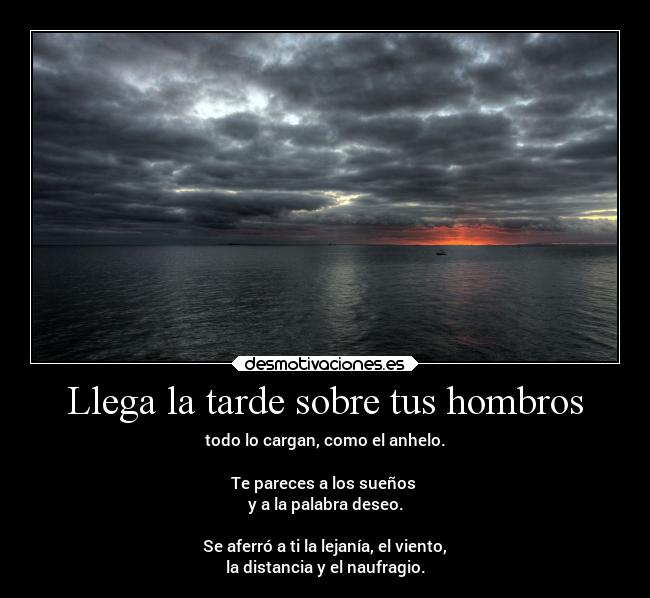 Llega la tarde sobre tus hombros -
