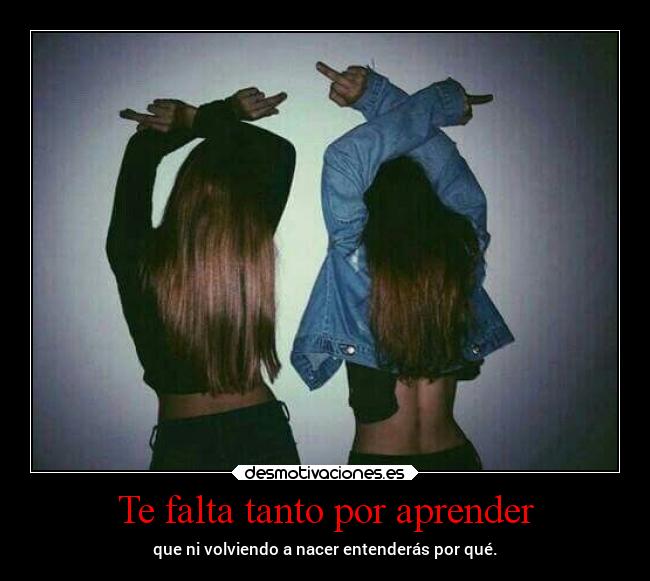 Te falta tanto por aprender - 