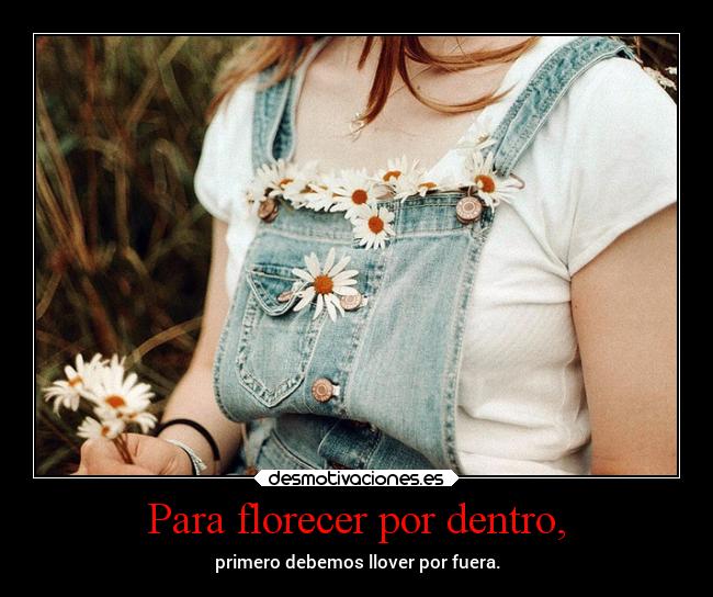 Para florecer por dentro, - primero debemos llover por fuera.