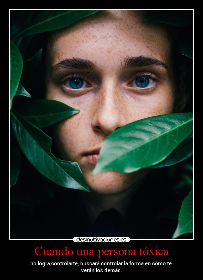 Cuando una persona tóxica - no logra controlarte, buscará controlar la forma en cómo te
verán los demás.