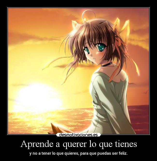 Aprende a querer lo que tienes - 