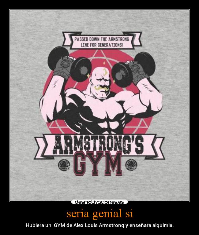 seria genial si - Hubiera un  GYM de Alex Louis Armstrong y enseñara alquimia.