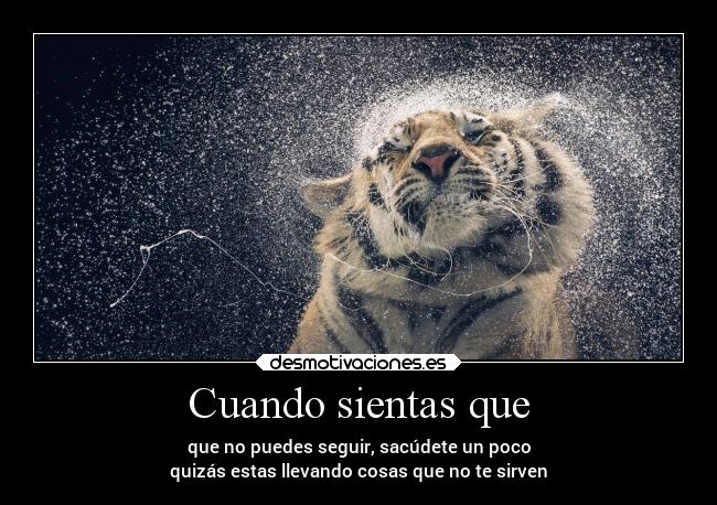 Cuando sientas que -