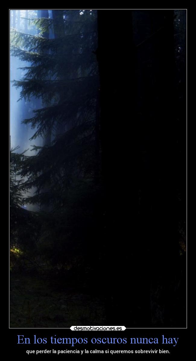 En los tiempos oscuros nunca hay -
