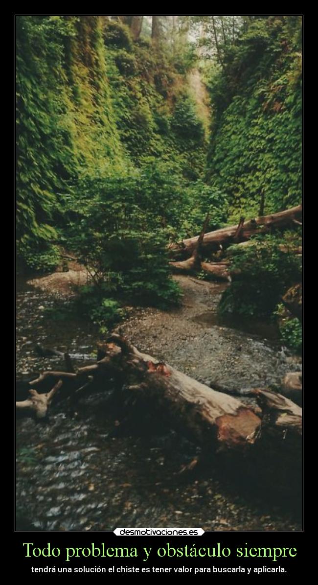 Todo problema y obstáculo siempre -