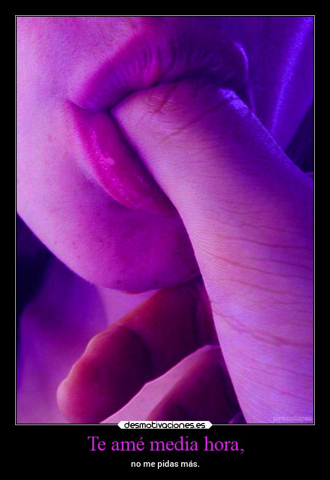 Te amé media hora, - no me pidas más.