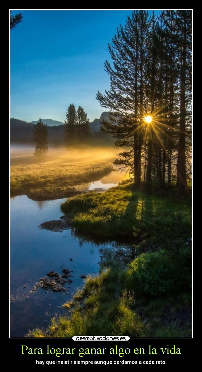 Para lograr ganar algo en la vida -