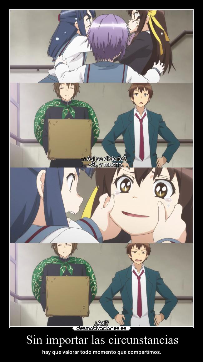 carteles anime amigos circunstancia momento compartir erosekai desmotivaciones