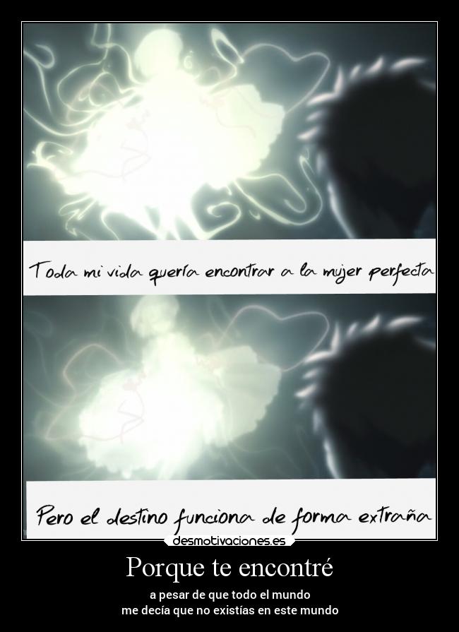 carteles anime amor imposible mundo mujer destino esperanza encontrar desmotivaciones