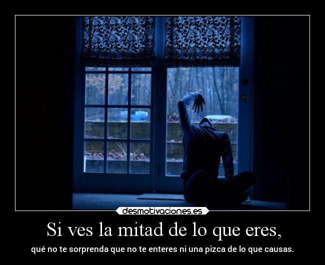 Si ves la mitad de lo que eres, - qué no te sorprenda que no te enteres ni una pizca de lo que causas.