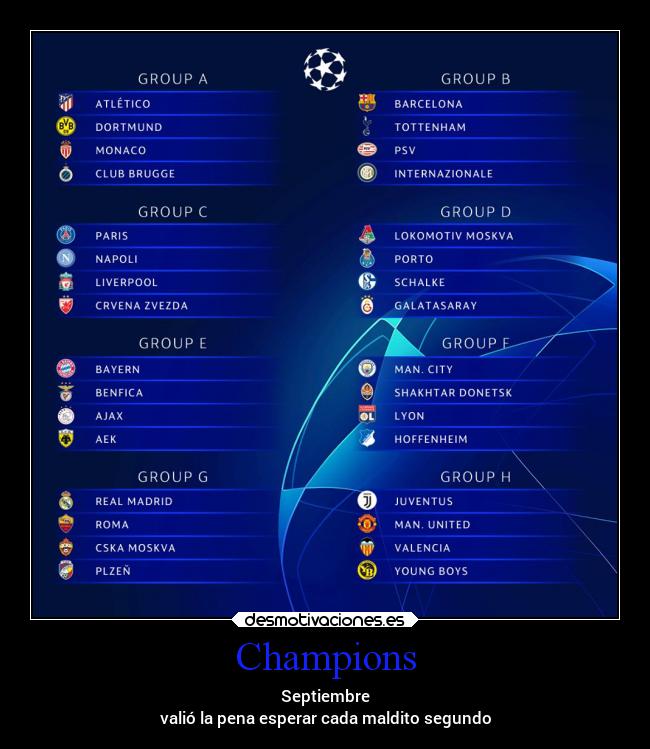 Champions - Septiembre
valió la pena esperar cada maldito segundo