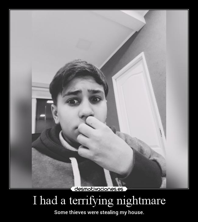 I had a terrifying nightmare - Some thieves were stealing my house.