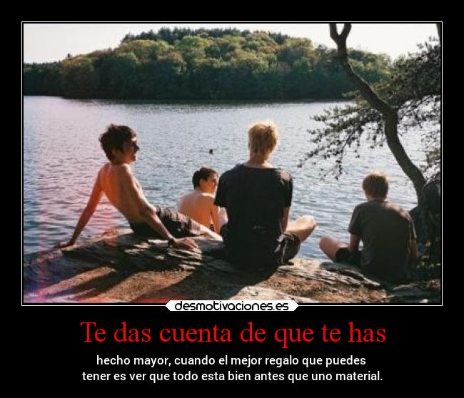 Te das cuenta de que te has -