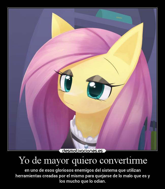 Yo de mayor quiero convertirme - en uno de esos gloriosos enemigos del sistema que utilizan
herramientas creadas por el mismo para quejarse de lo malo que es y
los mucho que lo odian.