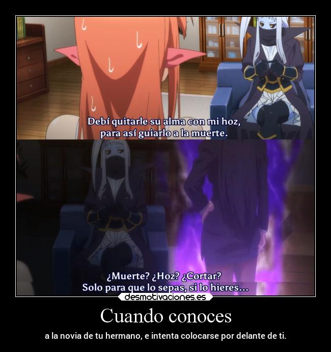 Cuando conoces - a la novia de tu hermano, e intenta colocarse por delante de ti.