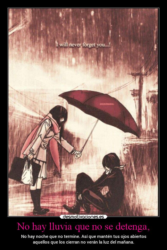 No hay lluvia que no se detenga, - 