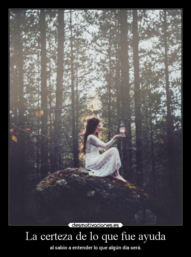 La certeza de lo que fue ayuda - 