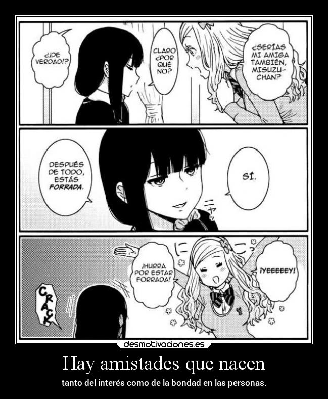 carteles anime amistar hacer nacer erosekai bondad interes manga desmotivaciones