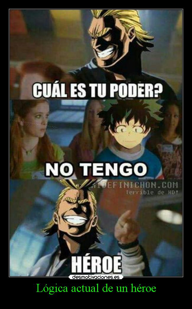 carteles anime bokunoheroacademia desmotivaciones