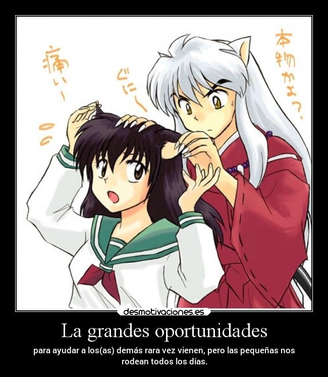 carteles anime frases inuyasha kagomeaomehigurashi desmotivaciones