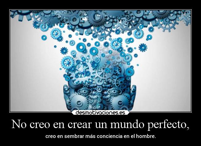 No creo en crear un mundo perfecto, - 