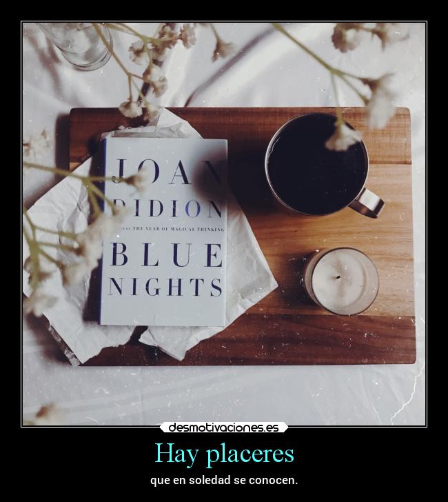 Hay placeres - que en soledad se conocen.