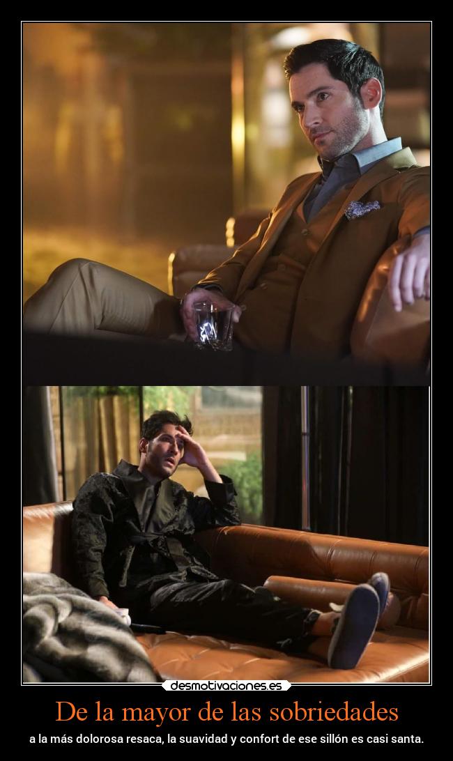 De la mayor de las sobriedades - a la más dolorosa resaca, la suavidad y confort de ese sillón es casi santa.