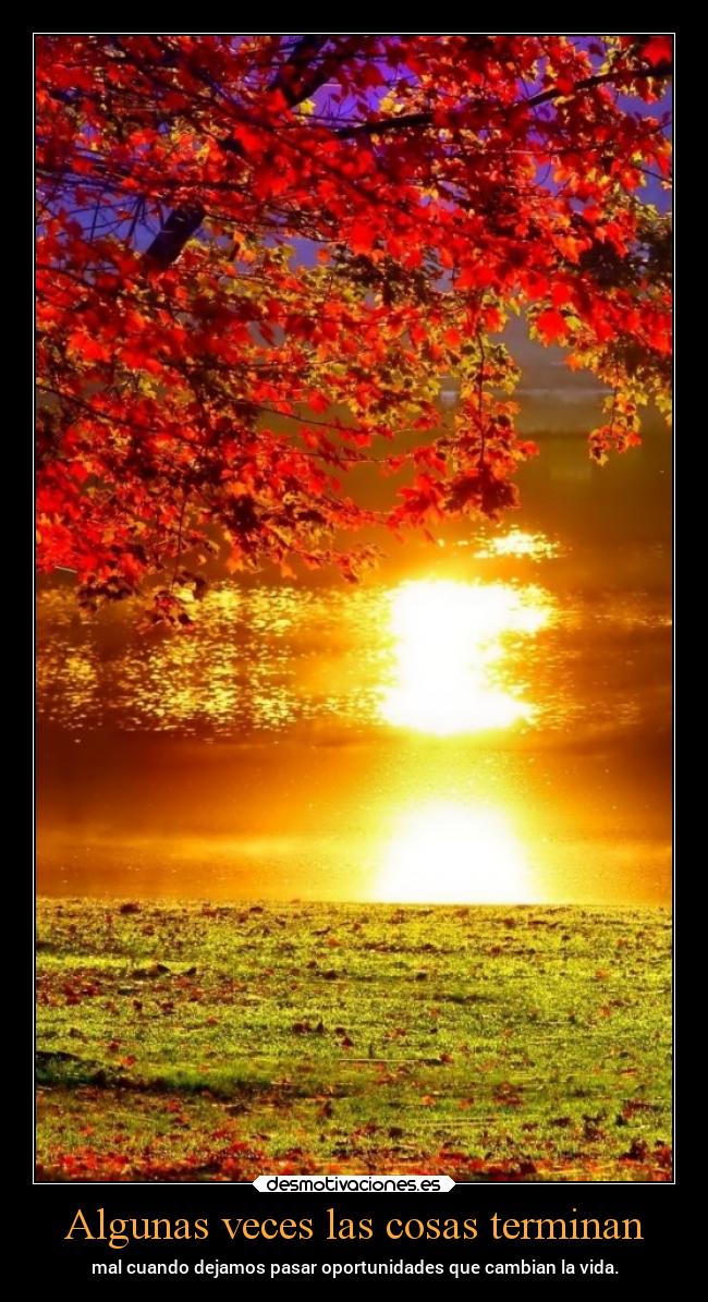 Algunas veces las cosas terminan -