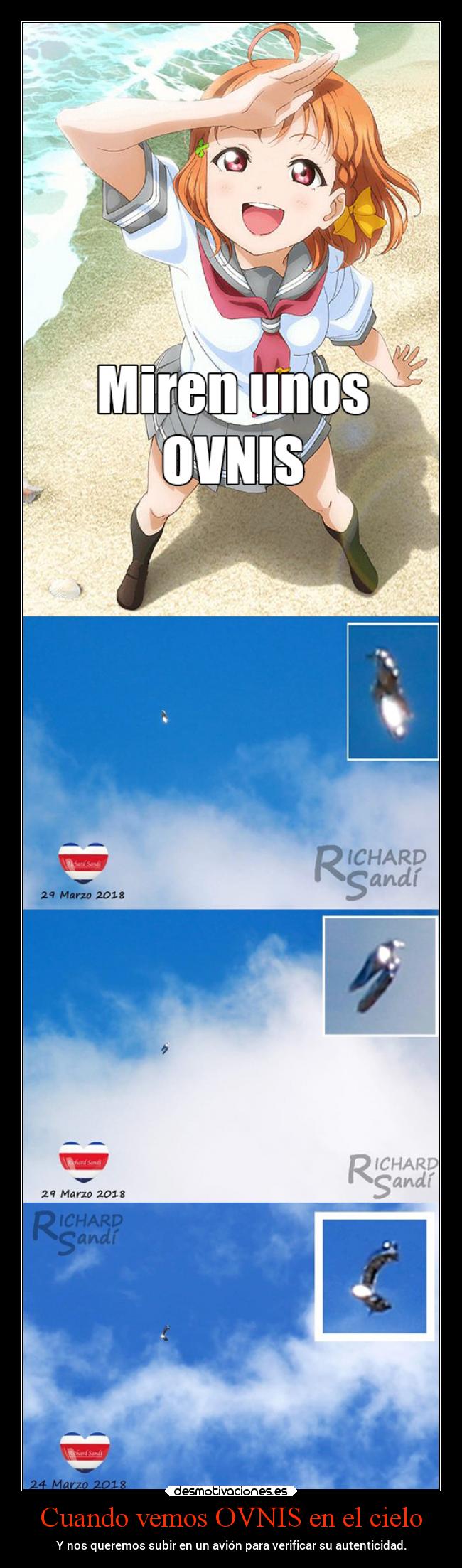 Cuando vemos OVNIS en el cielo - Y nos queremos subir en un avión para verificar su autenticidad.