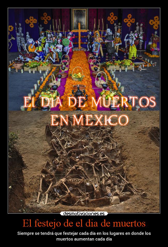 El festejo de el dia de muertos - Siempre se tendrá que festejar cada día en los lugares en donde los
muertos aumentan cada día