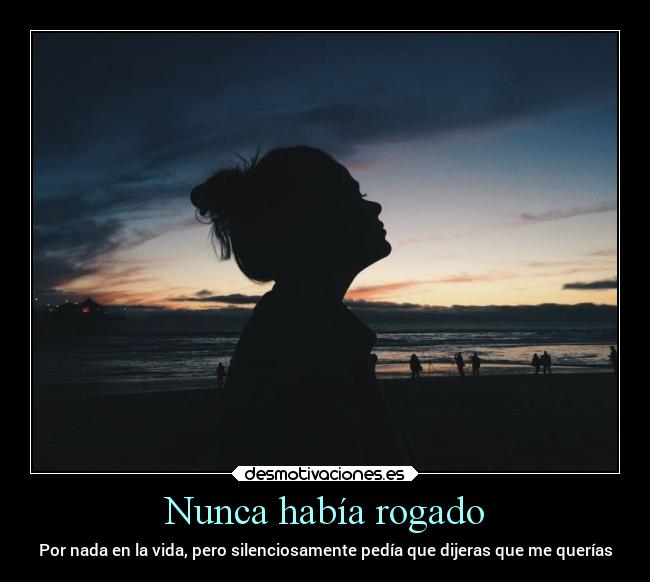 Nunca había rogado - Por nada en la vida, pero silenciosamente pedía que dijeras que me querías