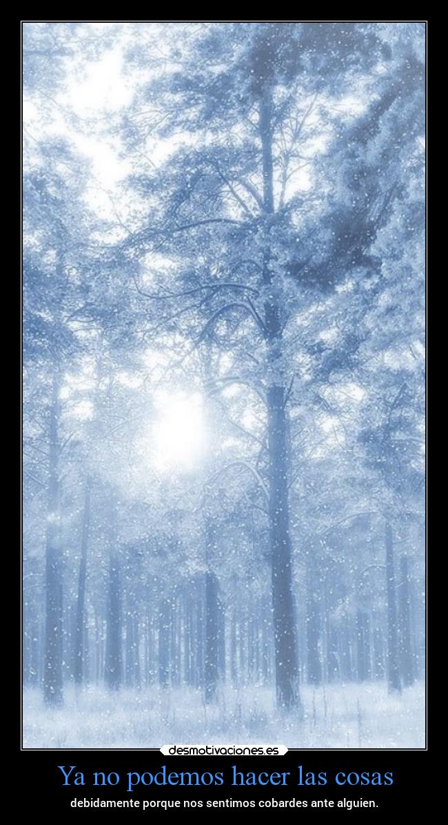 Ya no podemos hacer las cosas -