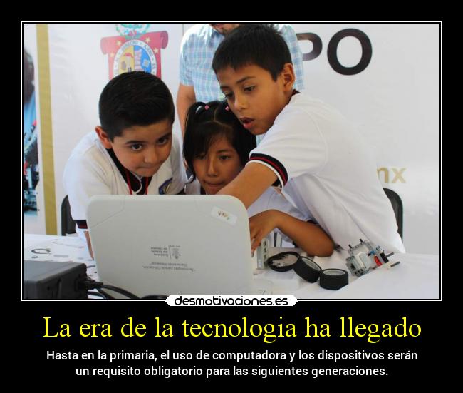 carteles escuela ninos usando computadoras dispoditivos desmotivaciones