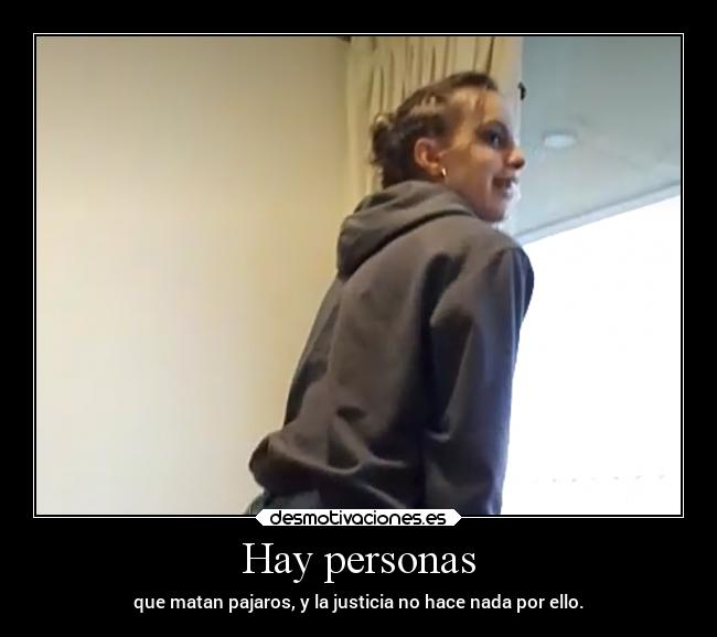 Hay personas - que matan pajaros, y la justicia no hace nada por ello.