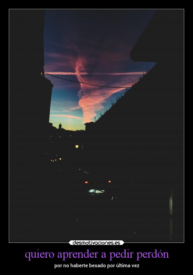 quiero aprender a pedir perdón - por no haberte besado por última vez