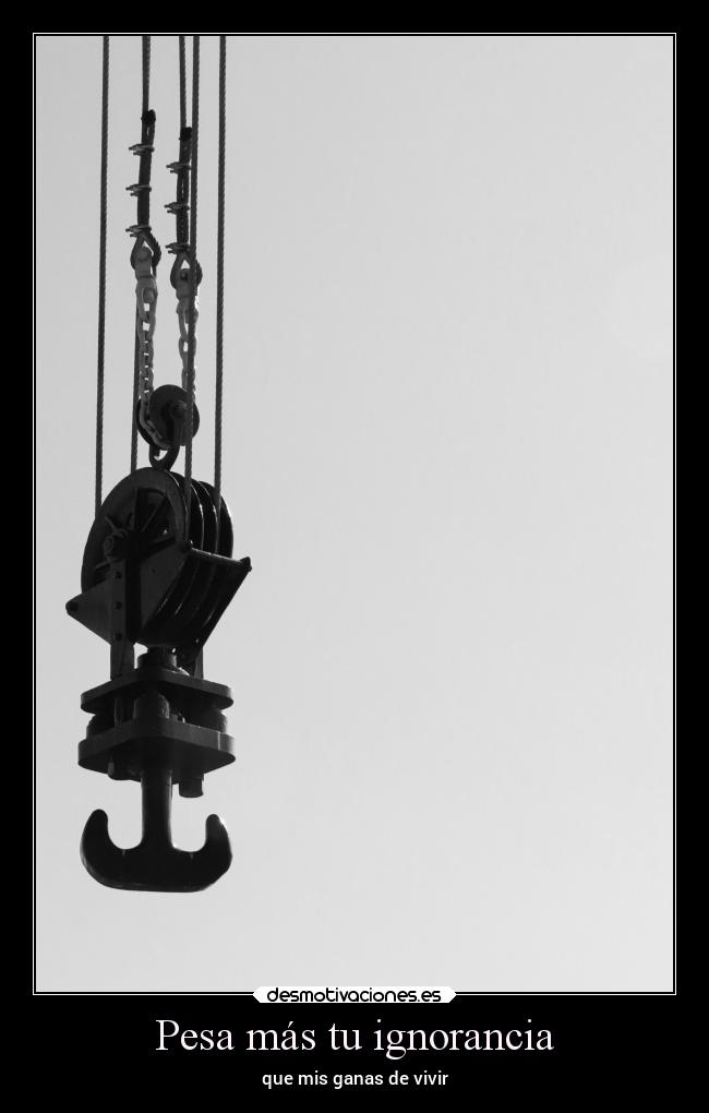 Pesa más tu ignorancia - que mis ganas de vivir
