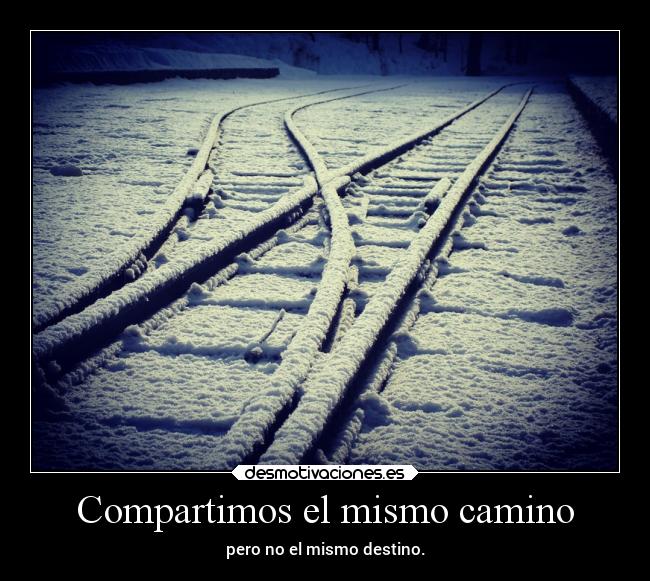 Compartimos el mismo camino - pero no el mismo destino.
